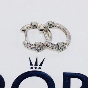 Pandora Pavé Heart Hoop Earrings